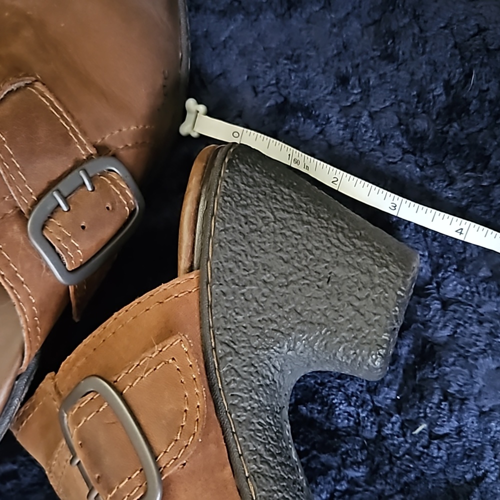 NEW BOC Born Clogs shoes Mules 9 COMFORT heel leather buckle Rustic Western - Picture 10 of 13